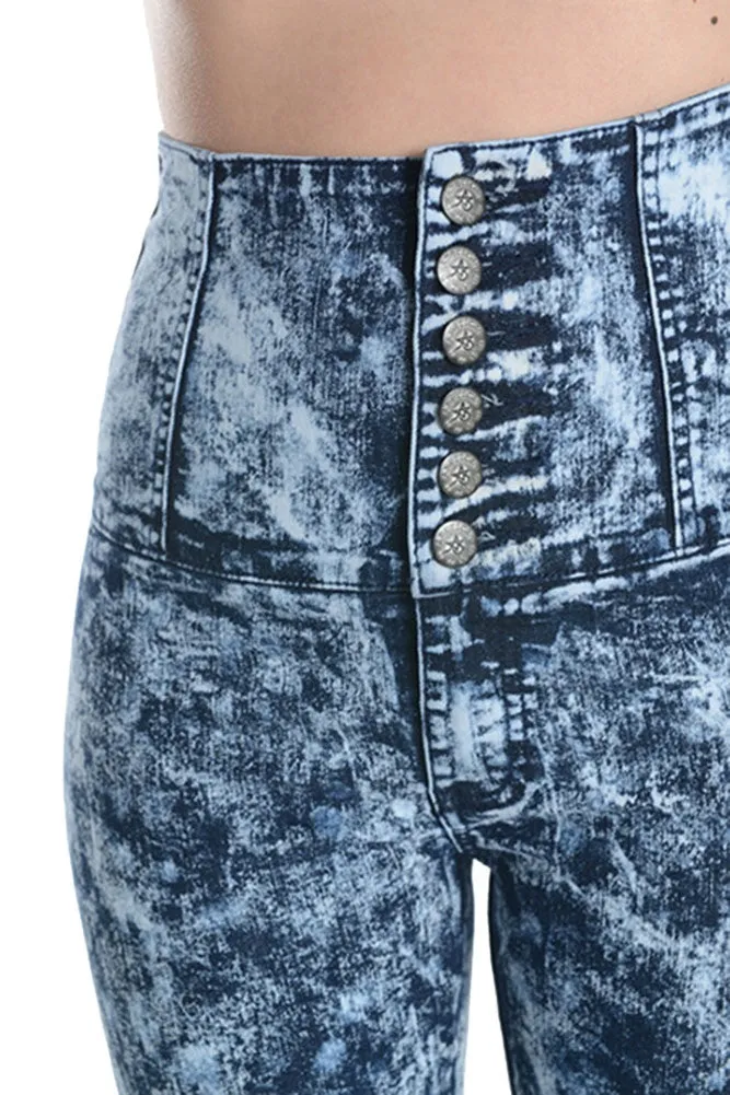 Washed High Waisted Button Up Skinny Jeans sold by G-Style USA product image thumbnail 5