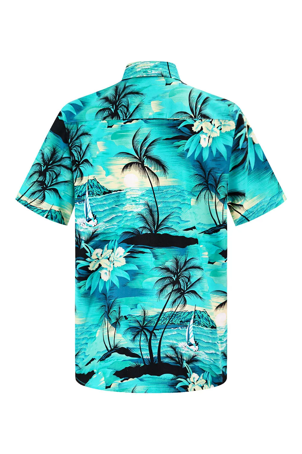 Men's Ocean Island Print Button Down Short Sleeve Shirts sold by G-Style USA product image thumbnail 3