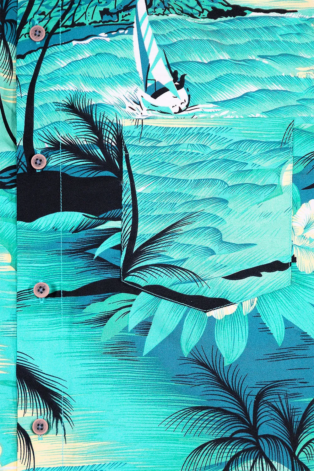 Men's Ocean Island Print Button Down Short Sleeve Shirts sold by G-Style USA product image thumbnail 4