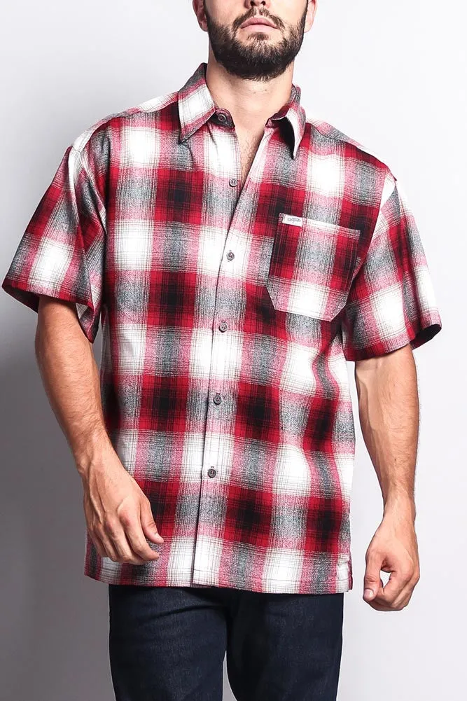 Western Casual Plaid Short Sleeve Button Up Shirt sold by G-Style USA product image thumbnail 2