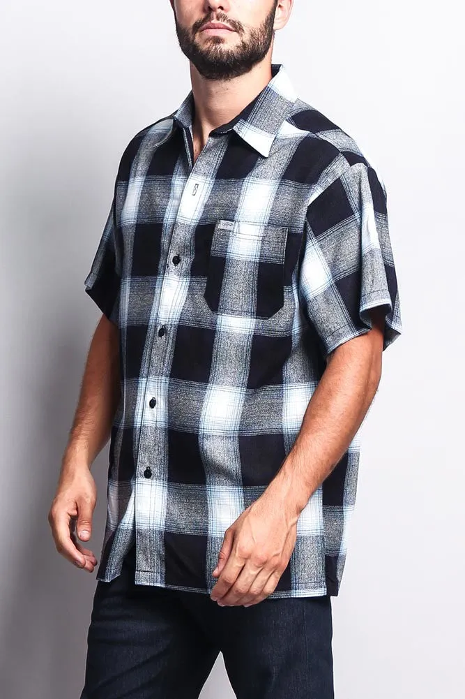 Western Casual Plaid Short Sleeve Button Up Shirt sold by G-Style USA product image thumbnail 3
