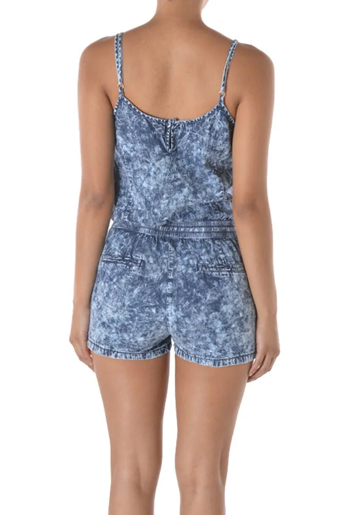 Women's Acid Wash Shorts Romper sold by G-Style USA product image thumbnail 3