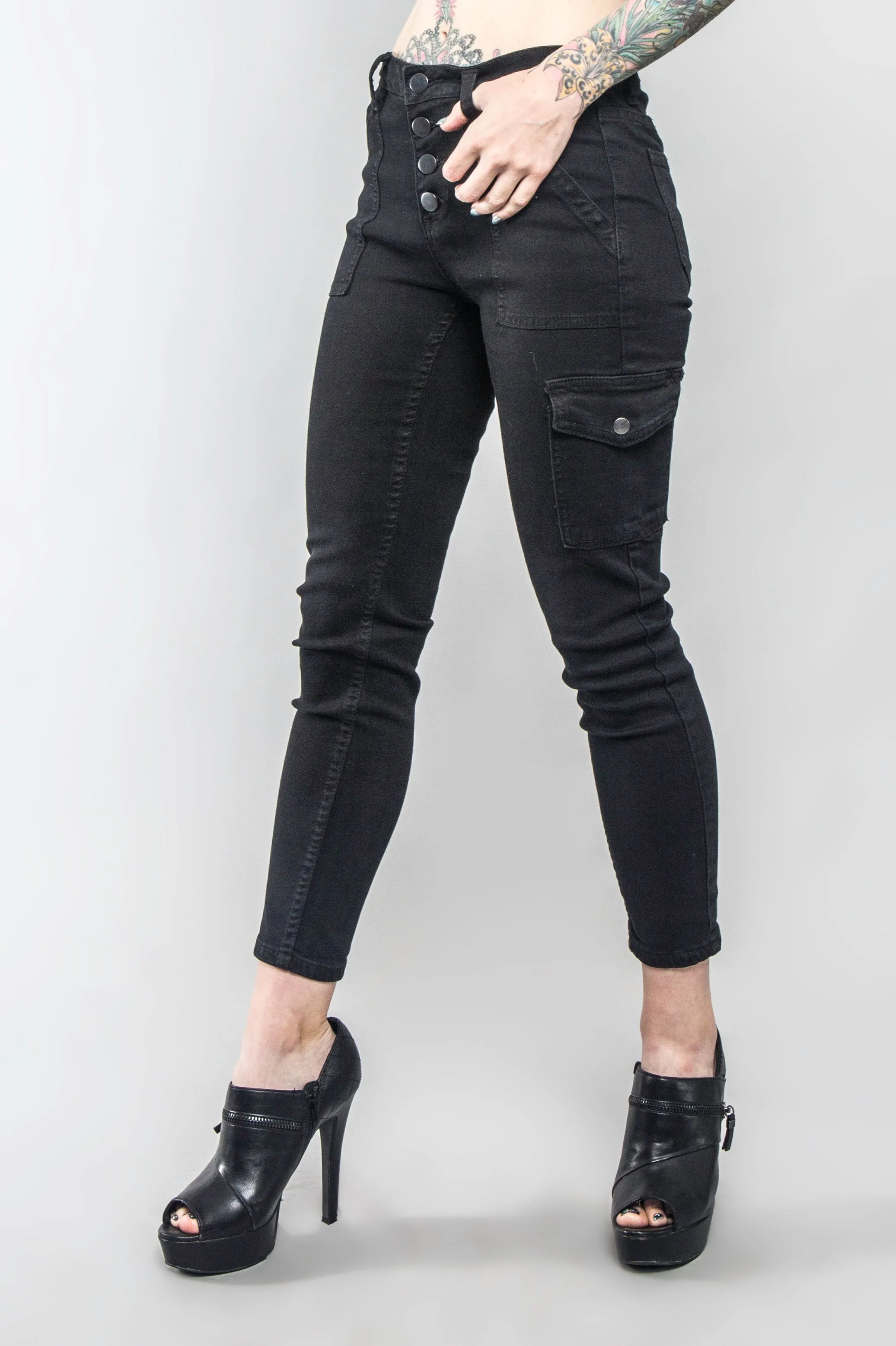 Buttoned Skinny Cargo Pants sold by G-Style USA product image thumbnail 2