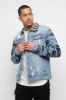 Tiger Striped Sleeve Denim Jacket sold by G-Style USA