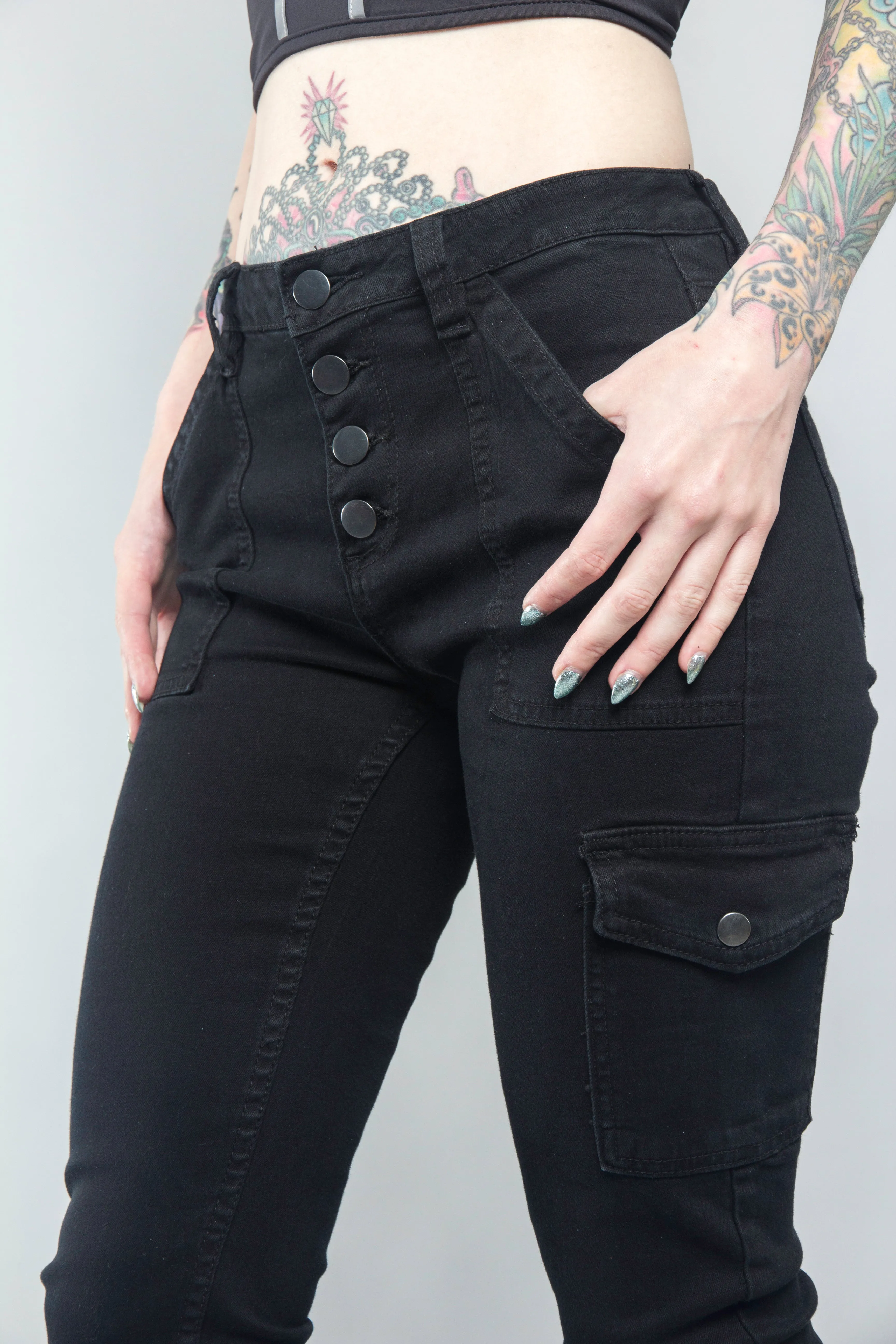 Buttoned Skinny Cargo Pants sold by G-Style USA product image thumbnail 5