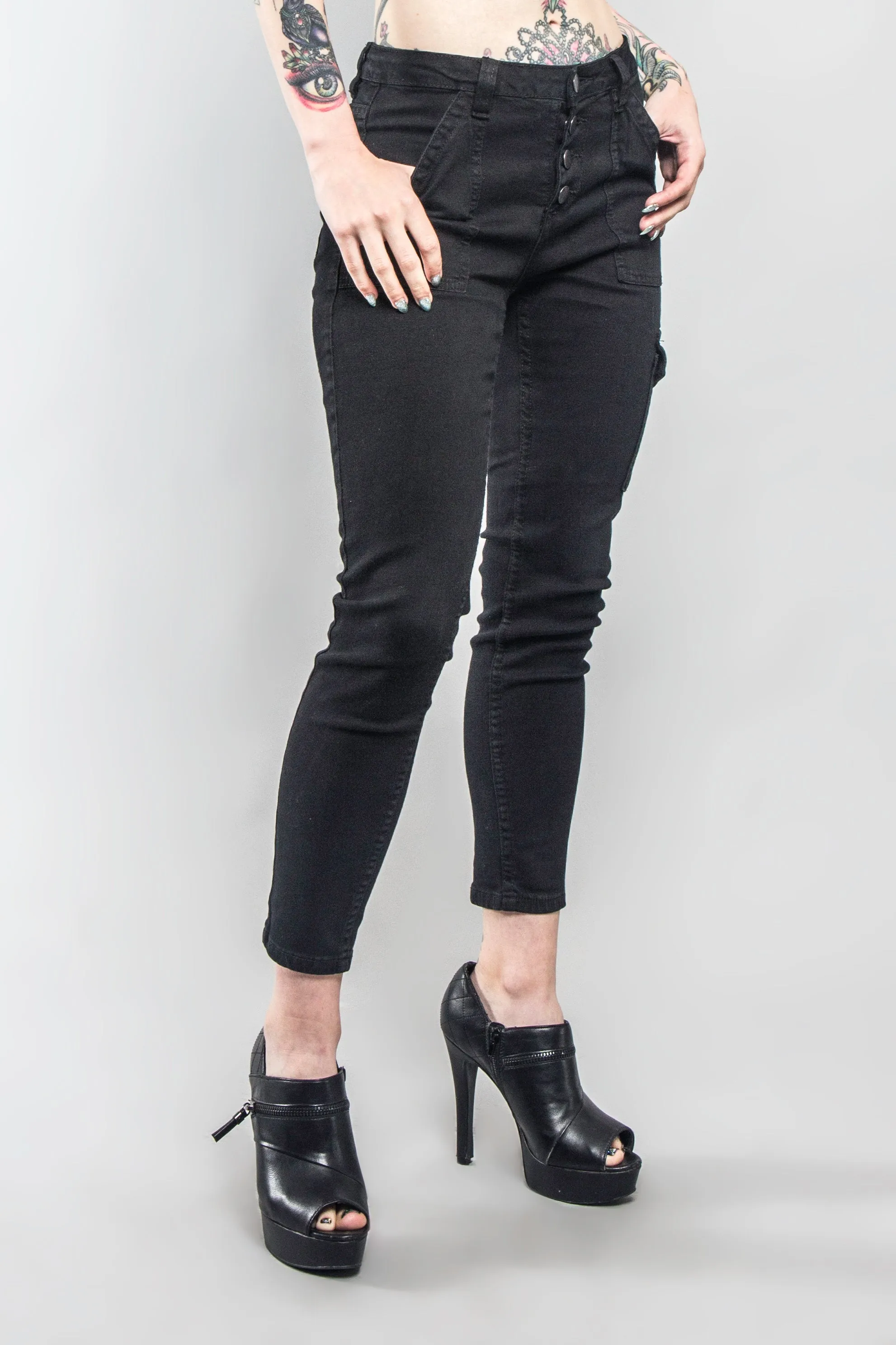 Buttoned Skinny Cargo Pants sold by G-Style USA product image thumbnail 4
