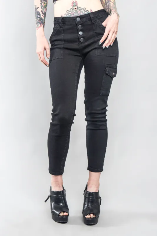 Buttoned Skinny Cargo Pants made by American Bazi