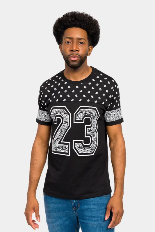 Number 23 Bandana Paisley Print T-Shirt sold by G-Style USA