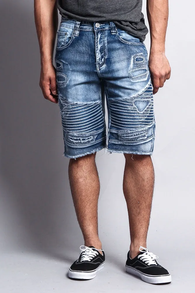 Distressed Biker Denim Shorts sold by G-Style USA