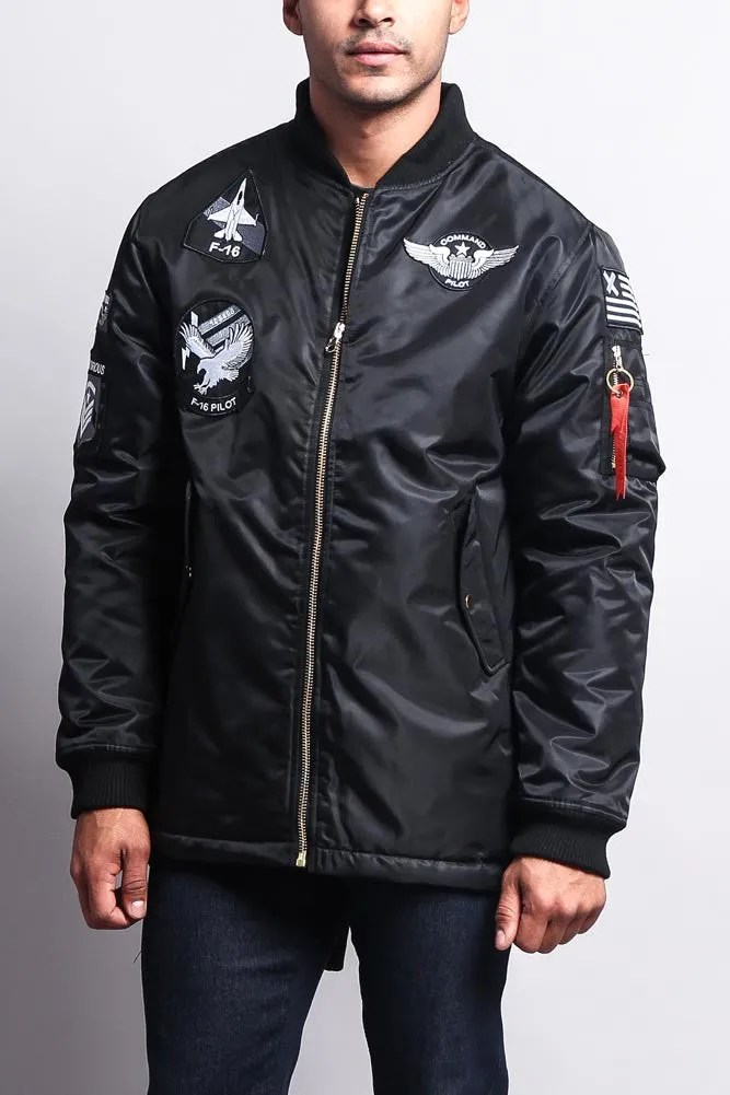 Patched Long Length MA-1 Bomber Jacket sold by G-Style USA product image thumbnail 2