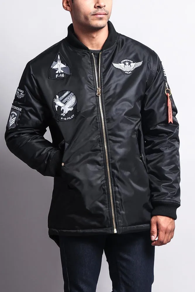 Patched Long Length MA-1 Bomber Jacket sold by G-Style USA product image thumbnail 5