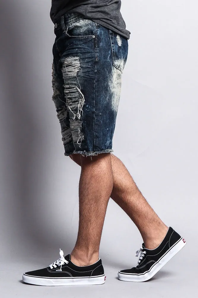 Distressed Paint Splattered Denim Shorts sold by G-Style USA product image thumbnail 3