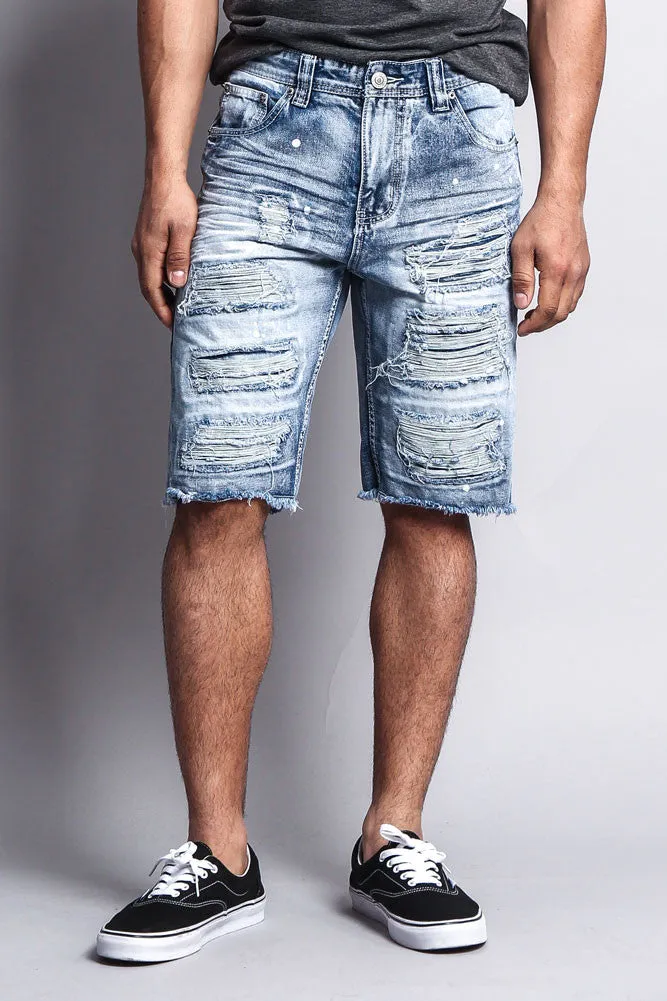 Distressed Paint Splattered Denim Shorts sold by G-Style USA product image thumbnail 2