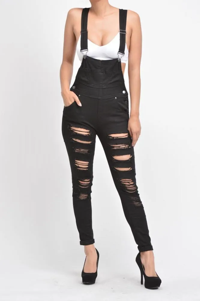 Women's Destroyed Skinny Overalls sold by G-Style USA product image thumbnail 2