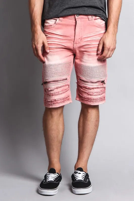 Faded Zipper Front Biker Shorts sold by G-Style USA