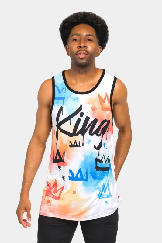 Paint Wash Crowned King Tank Top sold by G-Style USA