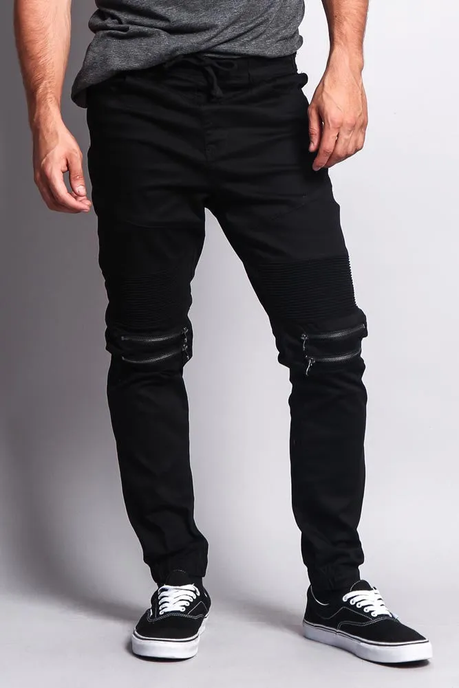 Zipper Knee Biker Twill Jogger Pants sold by G-Style USA product image thumbnail 2