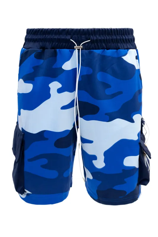Men's Full Camo Sweat Cargo Shorts sold by G-Style USA