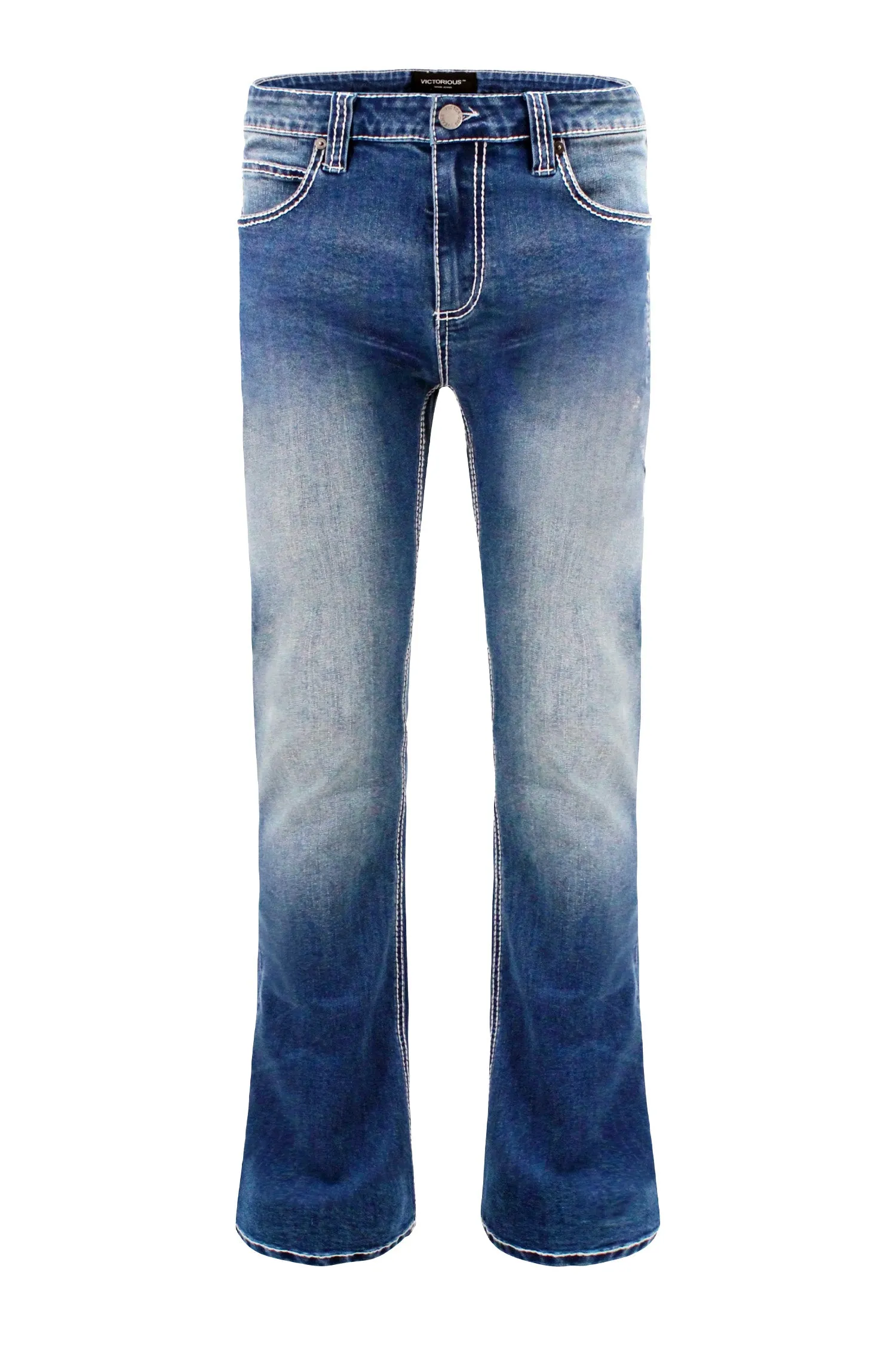 Men's Bootcut Cross Embroidery Denim Jeans sold by G-Style USA product image thumbnail 2