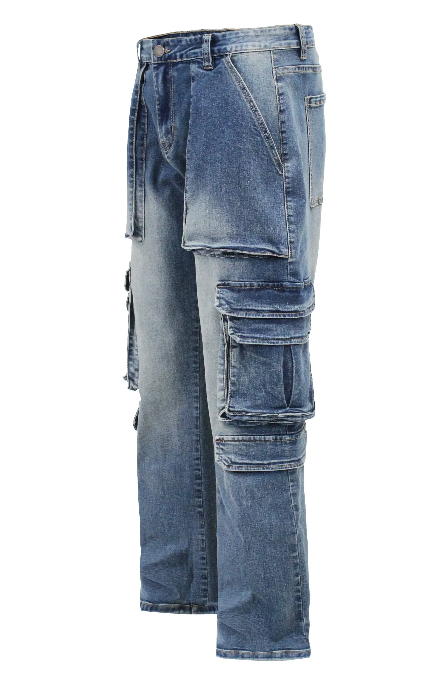 Men's Multi Cargo Pockets Denim Jeans sold by G-Style USA product image thumbnail 2
