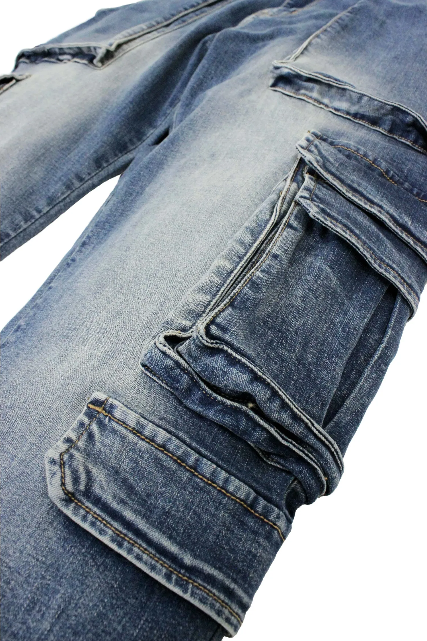 Men's Multi Cargo Pockets Denim Jeans sold by G-Style USA product image thumbnail 4
