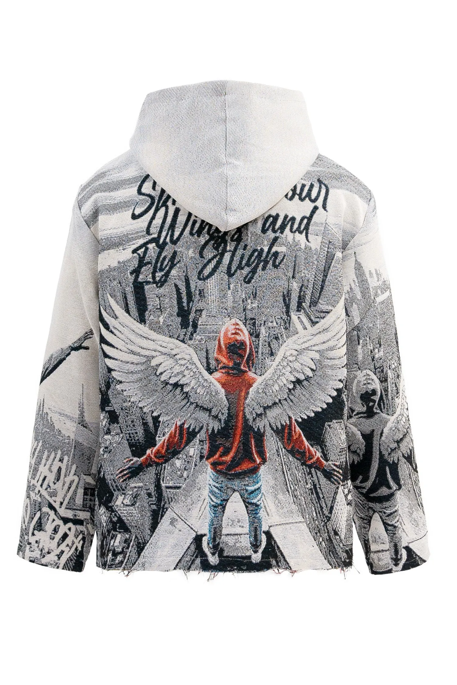 Men's Street Angel Tapestry Jacquard Long Sleeve Hoodie sold by G-Style USA product image thumbnail 4