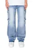 Men's Loose Fit Raw Edge Cargo Jeans sold by G-Style USA