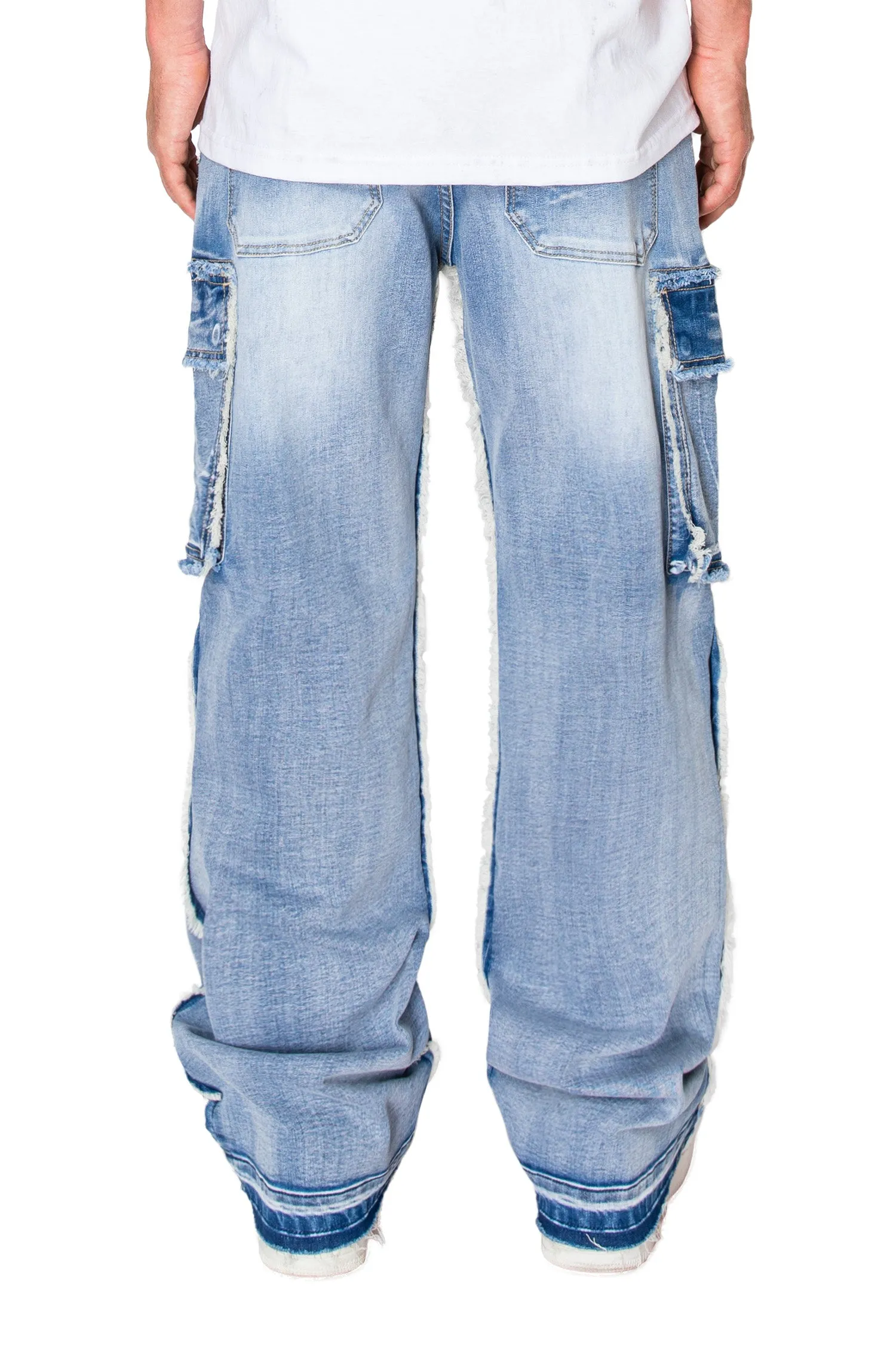 Men's Loose Fit Raw Edge Cargo Jeans sold by G-Style USA product image thumbnail 5