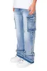 Men's Loose Fit Raw Edge Cargo Jeans sold by G-Style USA