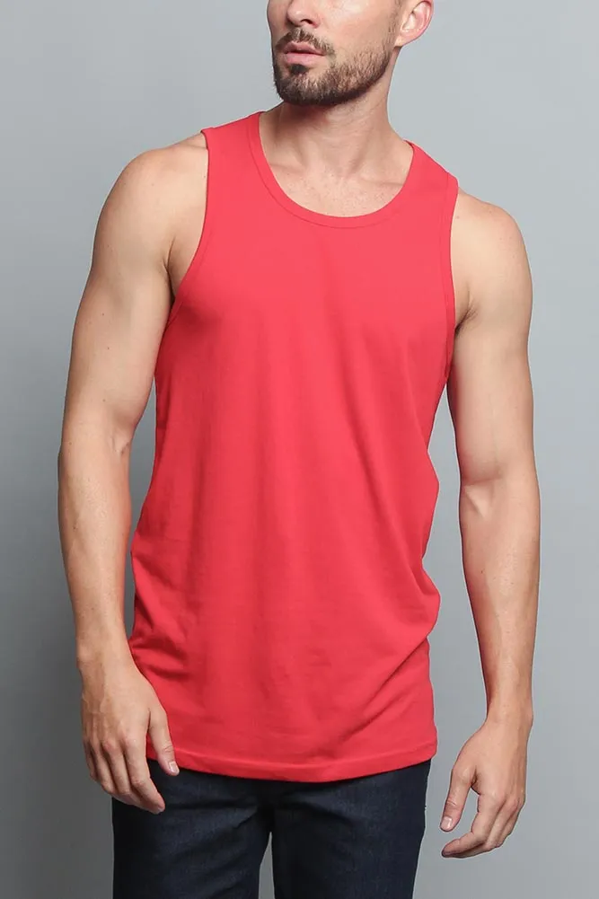 Basic Essential Straight Hem Long Length Tank Top (New Colorways) sold by G-Style USA