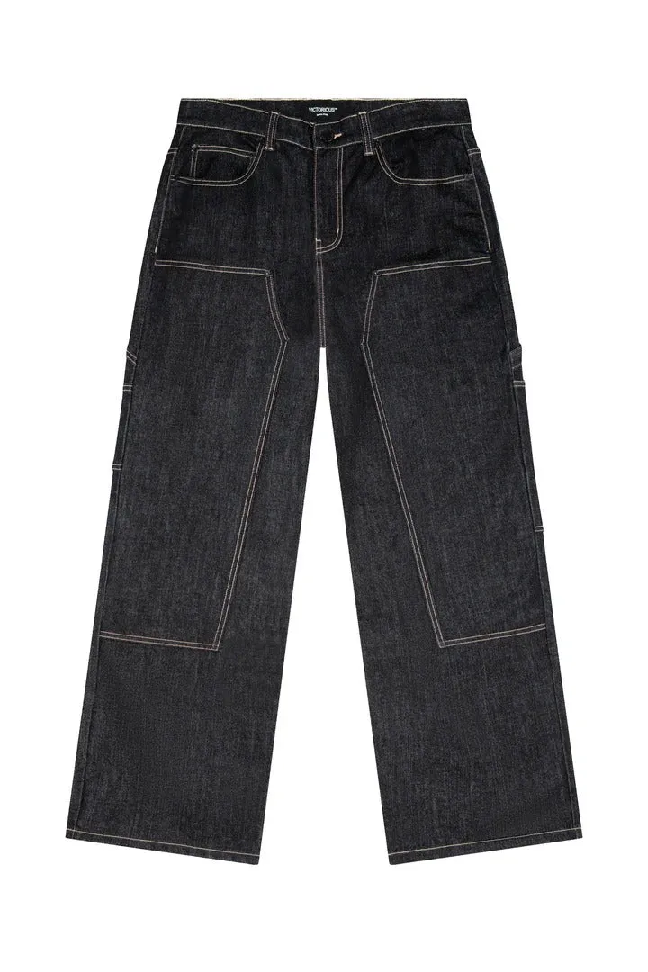 Raw Denim Baggy Fit Carpenter Jeans sold by G-Style USA product image thumbnail 4