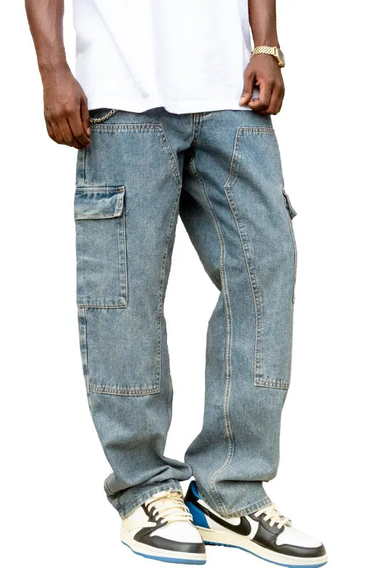 Baggy Fit Cargo Carpenter Denim Jeans sold by G-Style USA