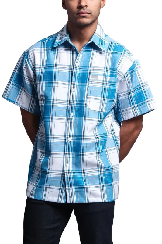 Western Casual Plaid Short Sleeve Button Up Shirt sold by G-Style USA