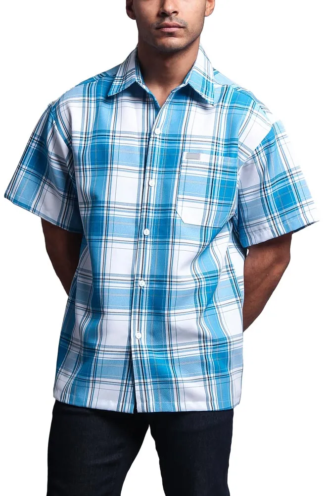 Western Casual Plaid Short Sleeve Button Up Shirt sold by G-Style USA