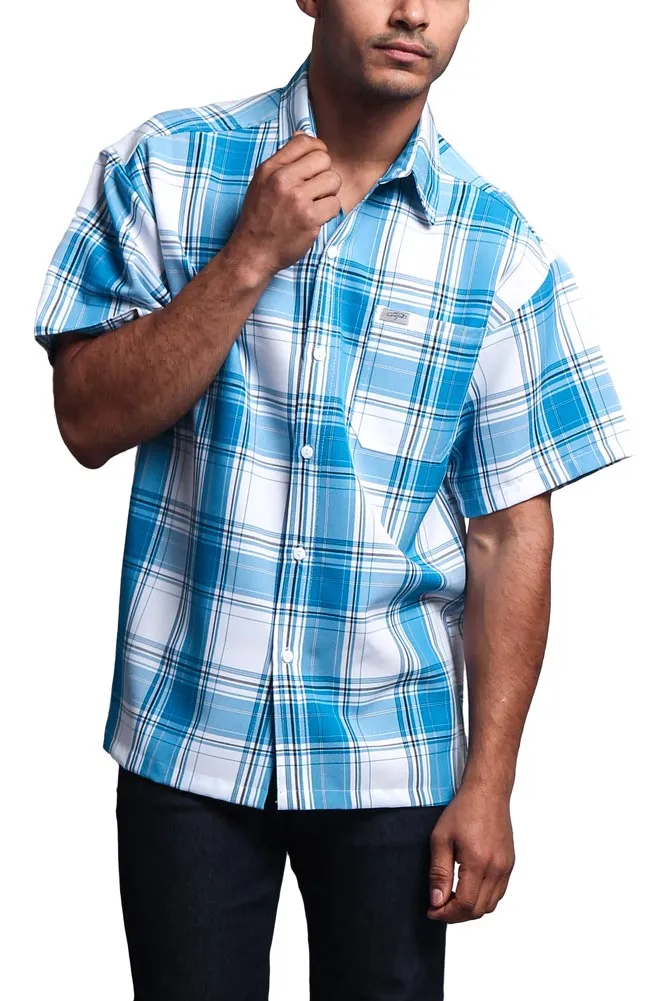 Western Casual Plaid Short Sleeve Button Up Shirt sold by G-Style USA product image thumbnail 2