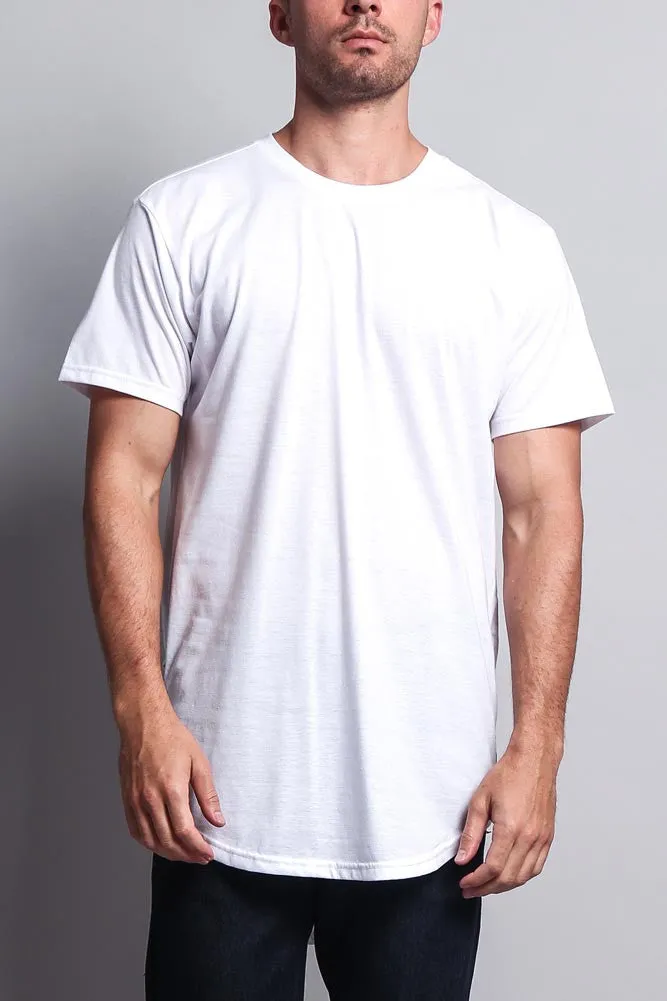 Triple Stacked Contrast Long Length Curved Hem T-Shirt sold by G-Style USA product image thumbnail 3