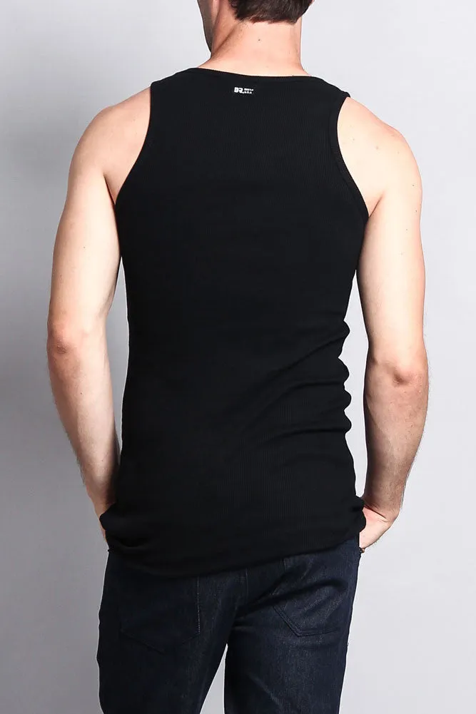 Men's Basic Solid Ribbed Tank Top (2-Pack) sold by G-Style USA product image thumbnail 4