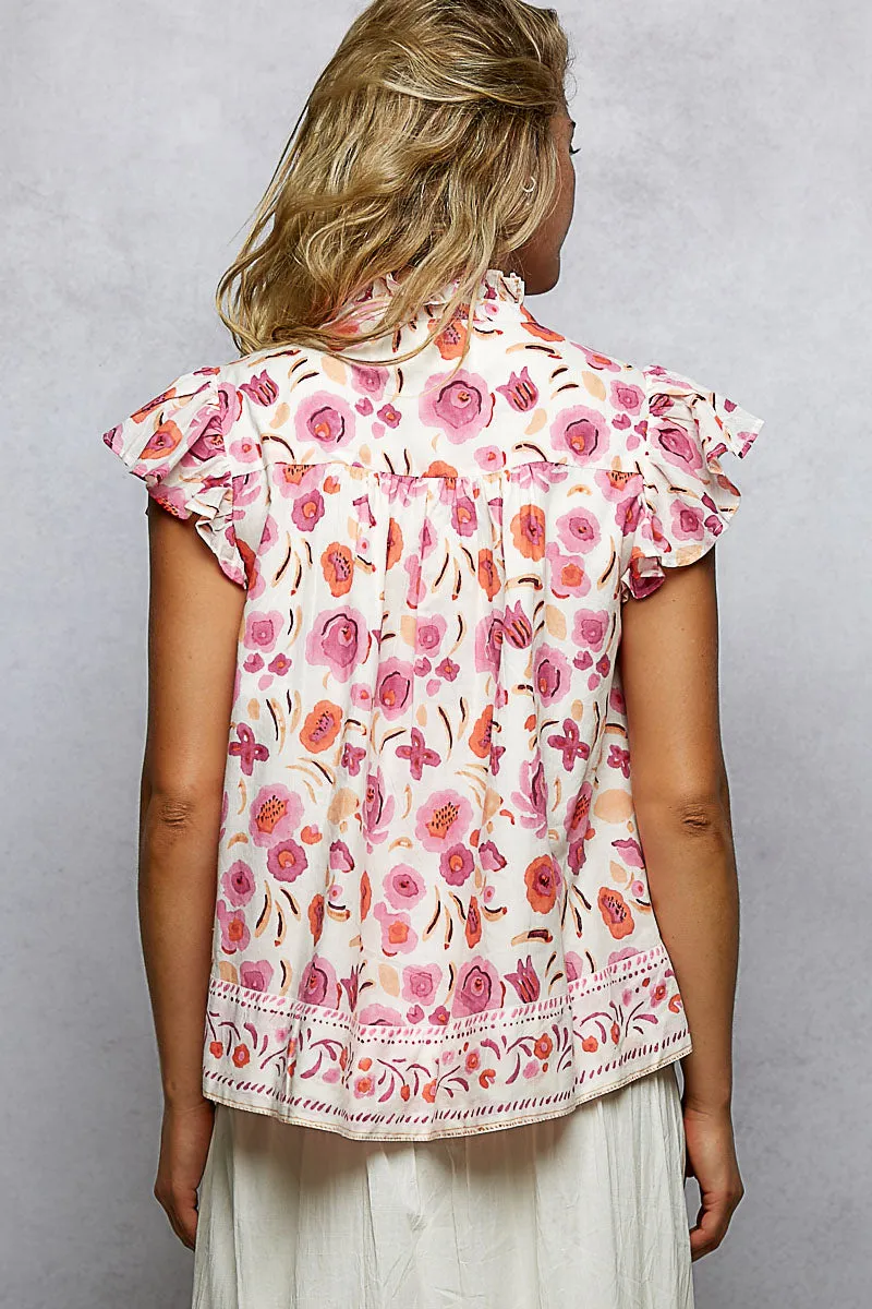 POL Tassel Tied Floral Blouse sold by G-Style USA product image thumbnail 4