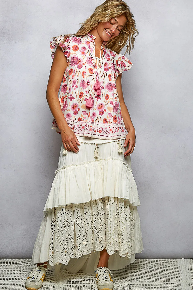 POL Tassel Tied Floral Blouse sold by G-Style USA product image thumbnail 5
