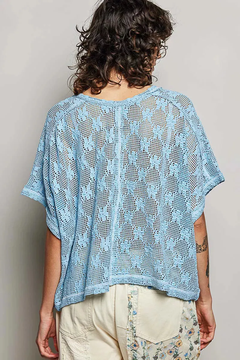 POL Crochet Lace Short Sleeve Top sold by G-Style USA product image thumbnail 4