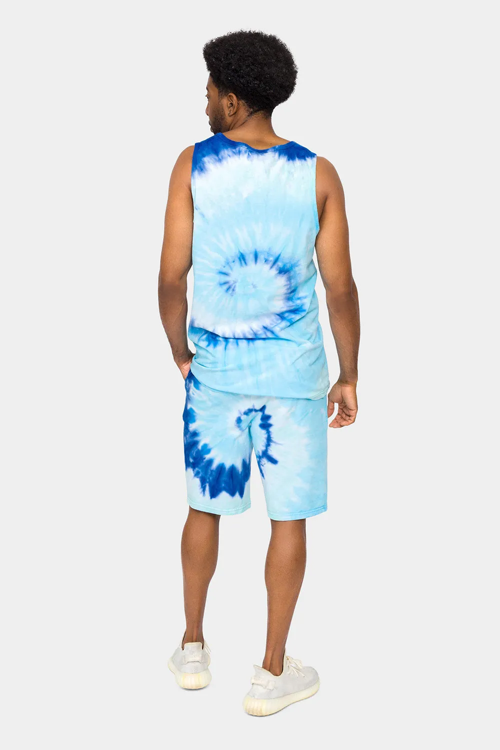 Pastel Contrast Swirl Tie Dye Cotton Tank Top Shorts Set sold by G-Style USA product image thumbnail 3