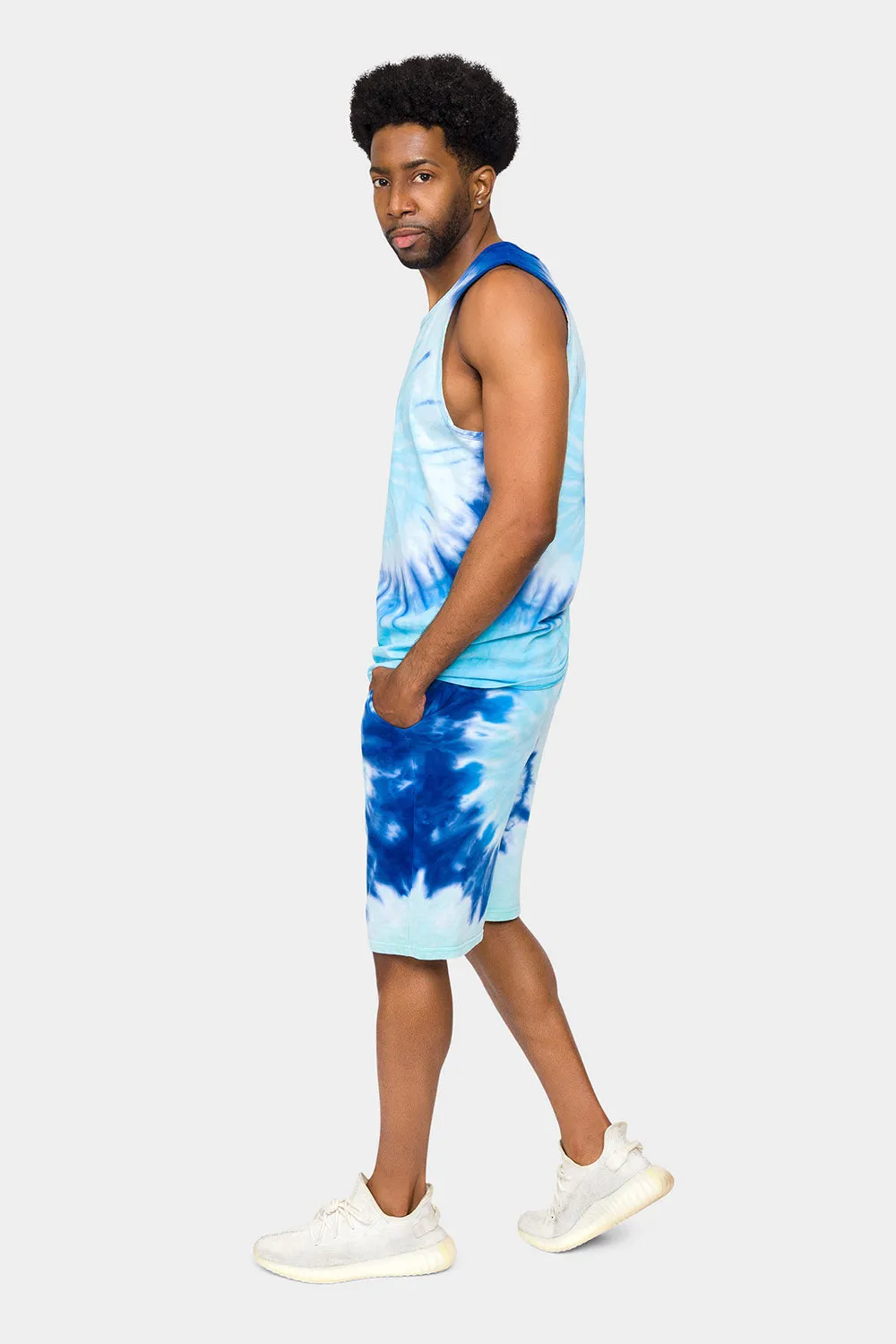 Pastel Contrast Swirl Tie Dye Cotton Tank Top Shorts Set sold by G-Style USA product image thumbnail 2