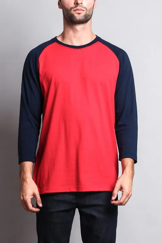 Men's Baseball T-Shirt (Red/Navy) sold by G-Style USA