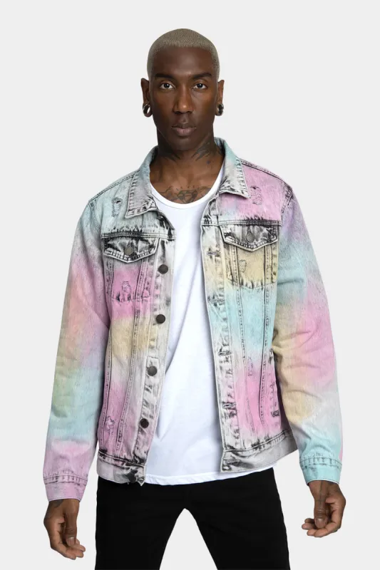 Multi Color Airbrushed Denim Jacket sold by G-Style USA