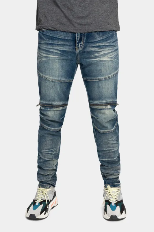 Moto Zipper Skinny Denim Jeans sold by G-Style USA