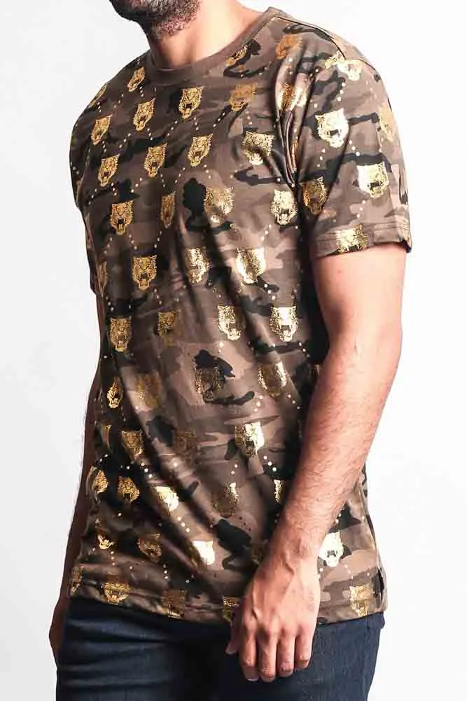 Camo Foil Tiger Head T-Shirt sold by G-Style USA product image thumbnail 2