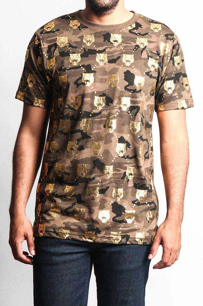 Camo Foil Tiger Head T-Shirt sold by G-Style USA