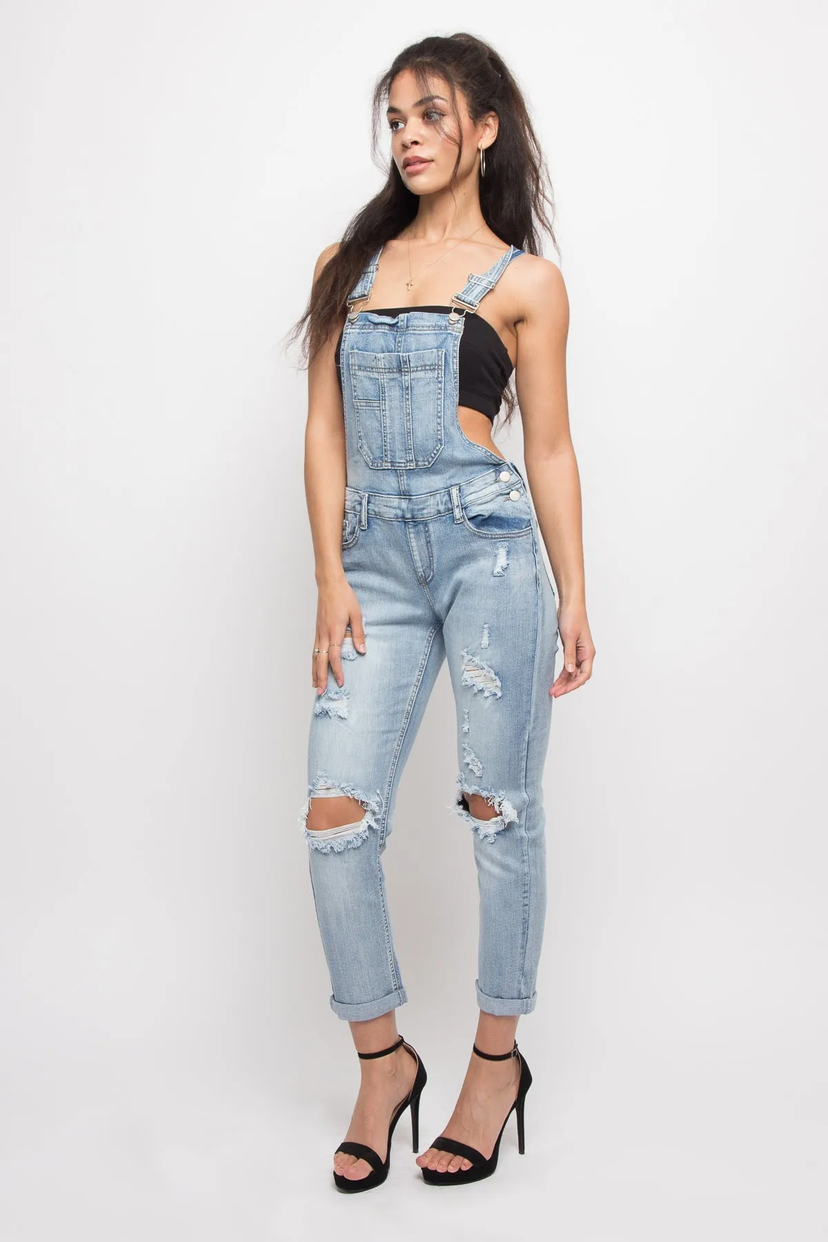 Destroyed Denim Overalls sold by G-Style USA product image thumbnail 2