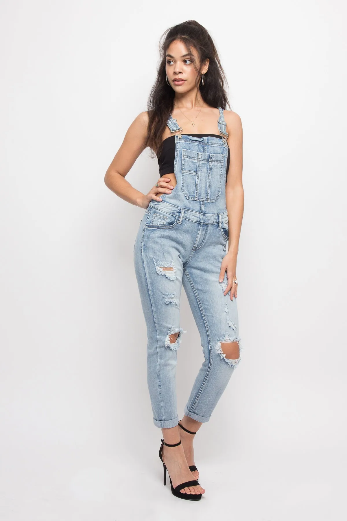 Destroyed Denim Overalls sold by G-Style USA product image thumbnail 4