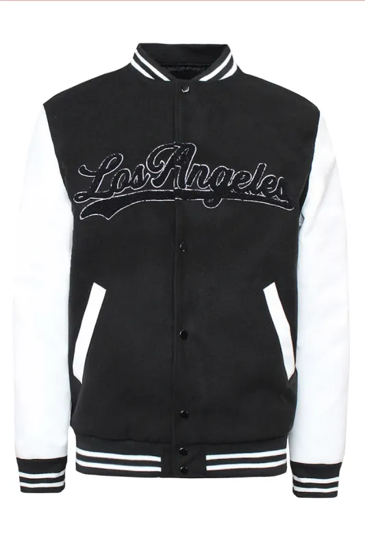 Men's Los Angeles Chenille Patch Varsity Jacket sold by G-Style USA